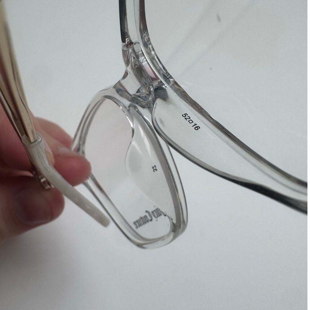 NEW Juicy Couture Crystal square cat eye clear gold glasses - Picture 6 of 10